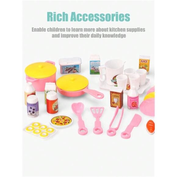 Kids Mini Kitchen Cooking Toy Set Pretend Cooking Food Play Boys Girls Gift - Picture 7 of 7